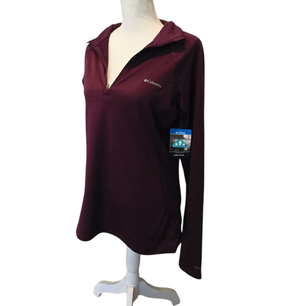 😁NWT Columbia Maroon Long Sleeve Quarter Zip Top Size Medium